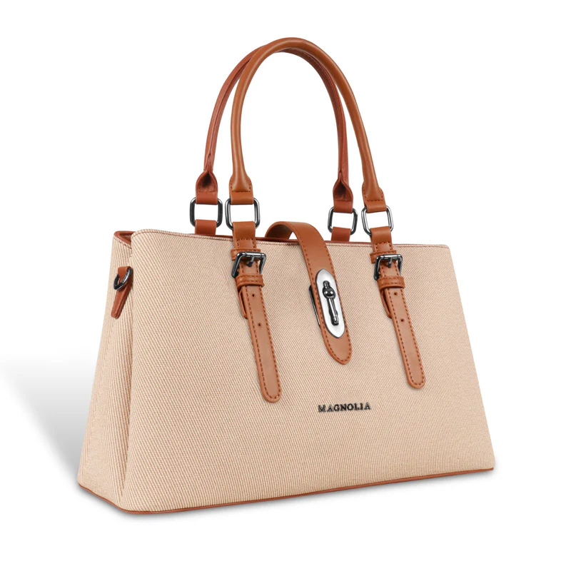 Magnolia Beige  Tan Handbag | Vegan Leather | 10.58L Storage