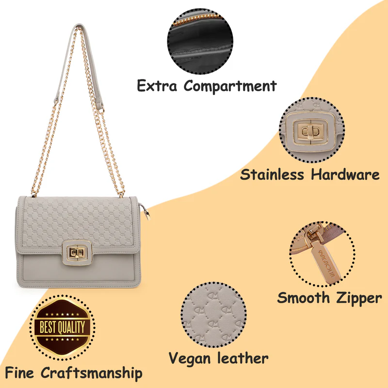 Magnolia Iris Sling Bag Gray - Image 1